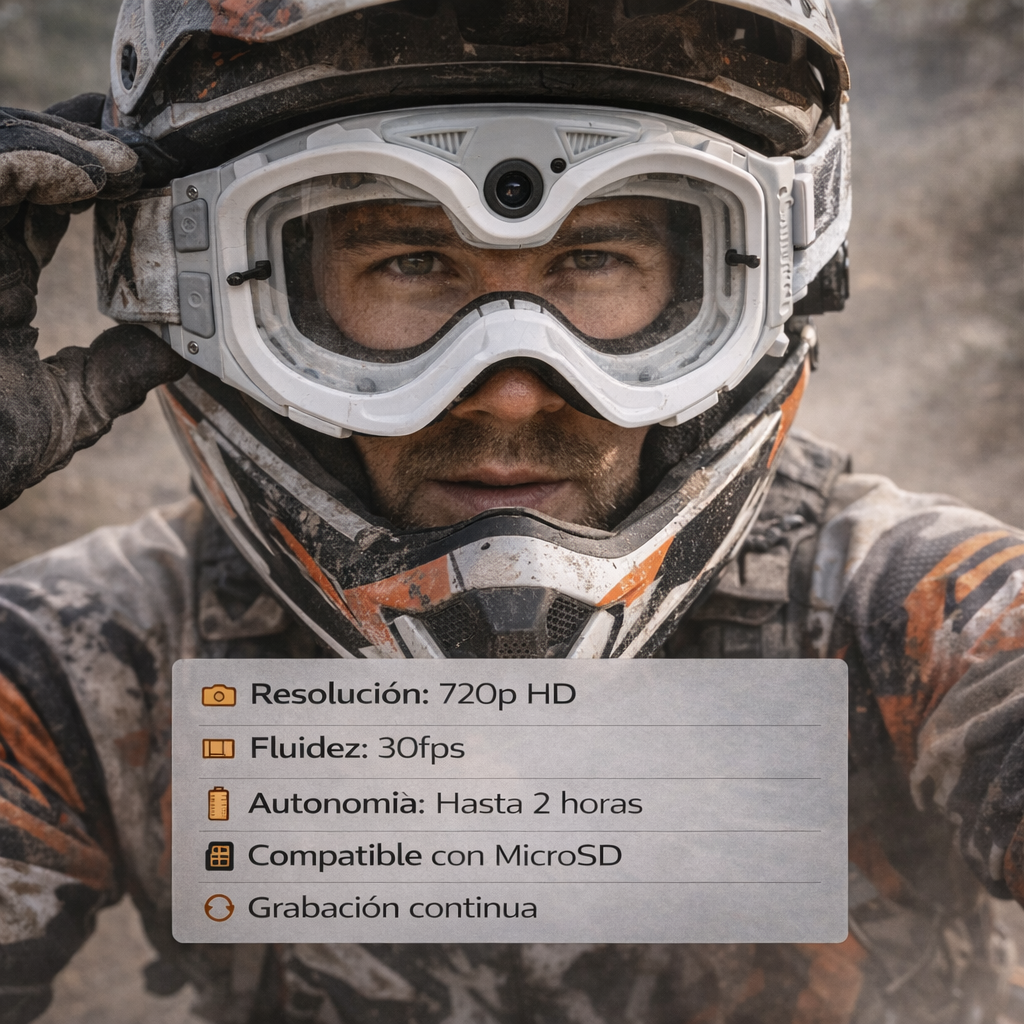 Gafas moto enduro con cámara