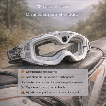 Gafas moto enduro con cámara